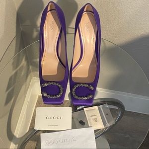 Gucci Dionysus Embellished Square Toe Pump Eu 41.5